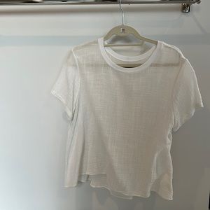 Enza Costa Cotton Gauze Short Sleeve Trapeze Top